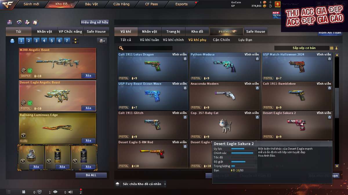 shop acc cf uy tin gia re